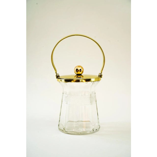 Metal Art Deco Brass and Cut Glass Sugar Bowl, 1920s For Sale - Image 7 of 7