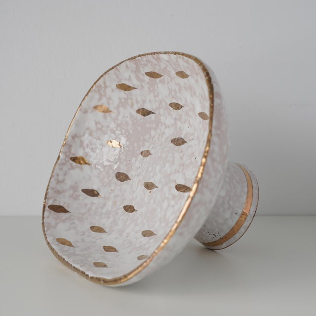 1960s Aldo Londi Bitossi "Feather Plume" Pedestal Bowl For Sale - Image 11 of 13