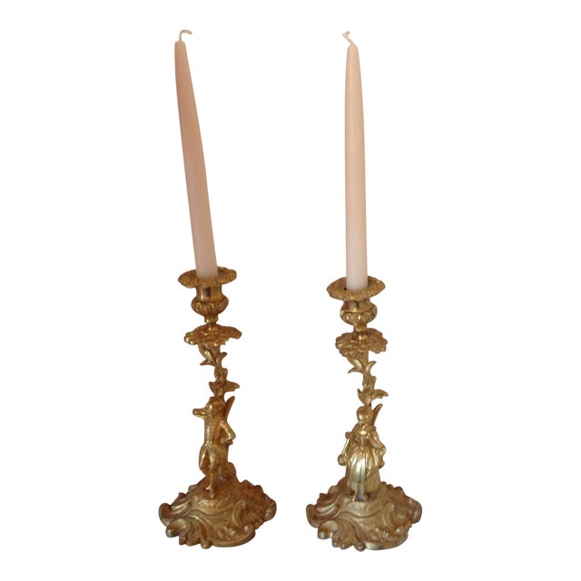 Antique French Country Gilt Candlesticks a Pair Chairish