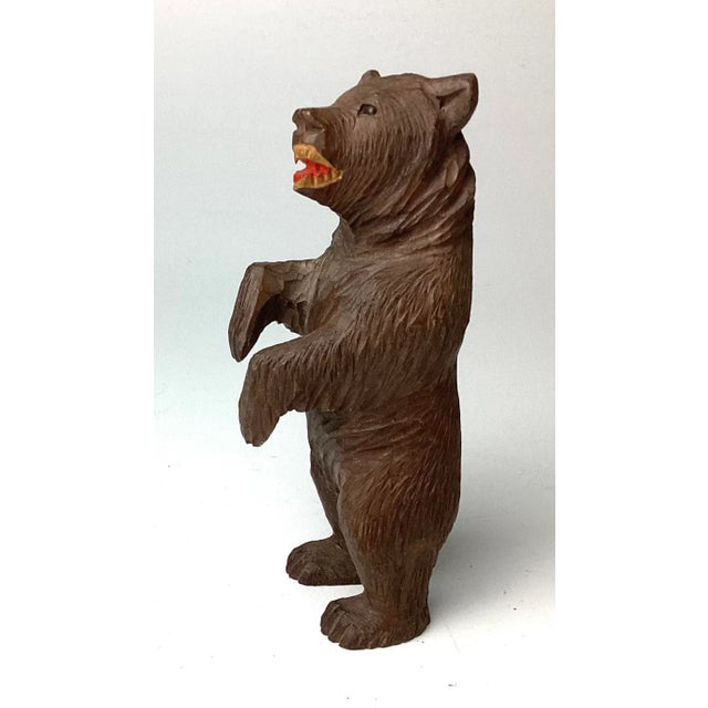 Cabin Vintage Early 20th Century Carved Wood Bear For Sale - Image 3 of 7