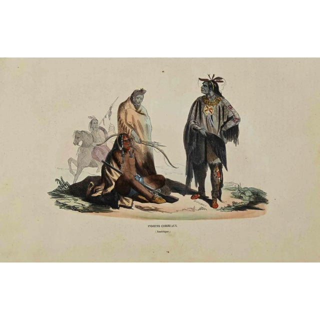 Raven Indians is a hand colored lithographs made by Auguste Wahlen in 1844. Good conditions. The artwork belongs to the...