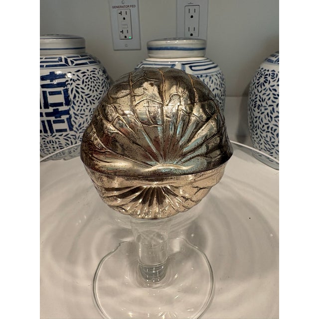Vintage 1970s f.b. Rogers Silverplate Walnut Form Trinket Box For Sale In Miami - Image 6 of 7