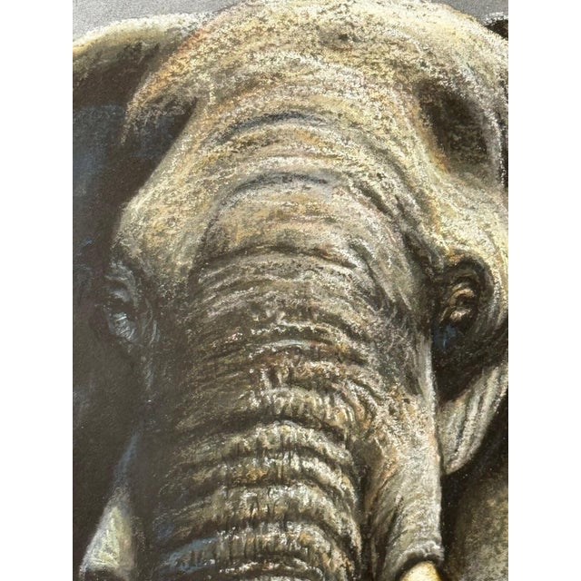 Peter Jepson (British, b.1936) African Bull Elephant at Letaba, Kruger National Park | Original Wildlife Painting c.1999 For Sale - Image 13 of 18