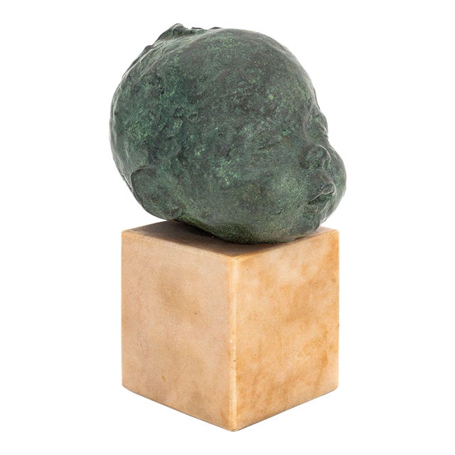 Jacob Epstein Style Sleeping Baby Bronze Sculpture For Sale