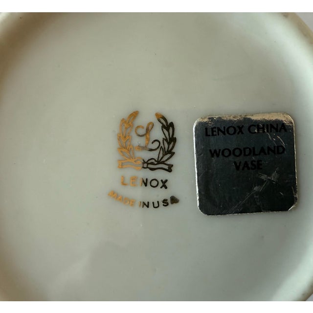Ivory Vintage Lenox Woodland Vase For Sale - Image 8 of 8