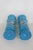 Mid 20th Century Turquoise Blue Opaline Glass Vase Pair of 2 With Hand Painted Floral Motif 5071b For Sale - Image 5 of 11