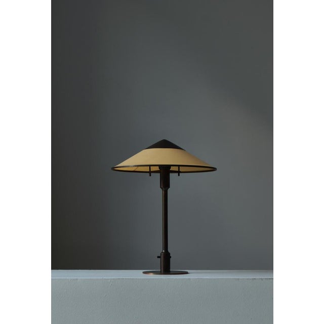 Art Deco Model T3-Major Table Lamp in Browned Brass attributed to N.R. Thykier, Denmark, 1930 For Sale - Image 3 of 16