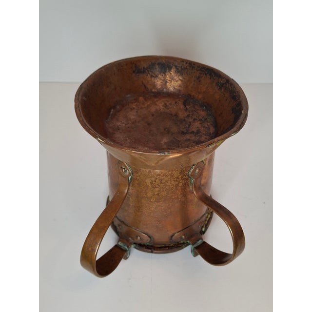 Very Rare Antique Early 1800s Russian Copper Netilat Yadayim Washing Cup With Unique Base - Jewish Ritual Vessel For Sale - Image 15 of 18