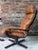 Mid-Century Scandinavian Leather & Wood Lounge Chair For Sale - Image 4 of 12