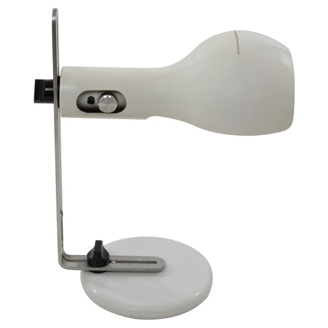 White Flash Table Lamp by Joe Colombo for O-Luce, 1970s For Sale