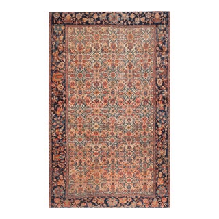 Beautiful Ivory Color With Lovely Rosette Border & Allover-Geometric Design Antique Persian Sarouk Farahan Rug For Sale