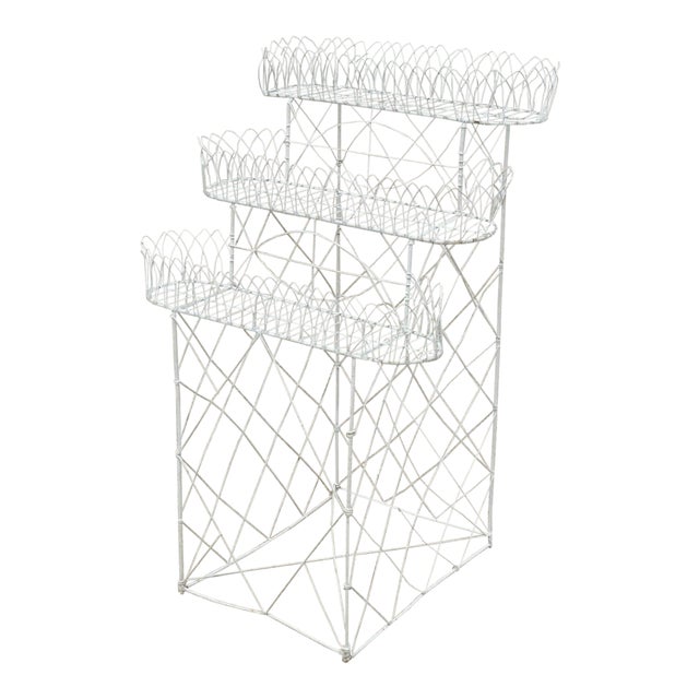 Antique French Victorian 3 Tier White Iron Wire Metal Planter Plant Stand Chairish These simple, modular wire plant stands come in short and medium versions perfect for creating instant visual interest (and to keep plants far from little hands and paws). antique french victorian 3 tier white iron wire metal planter plant stand