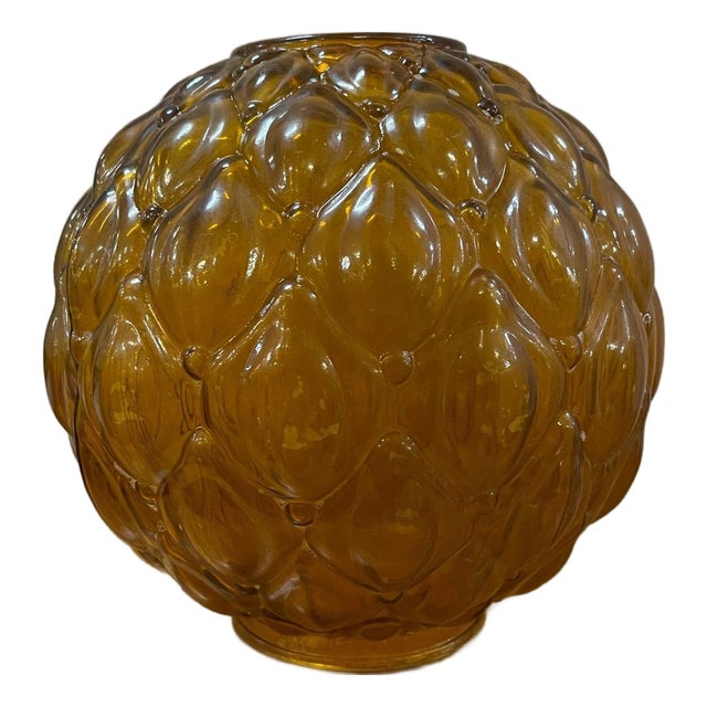 Gone With the Wind Amber Art Glass Quilted Bubbles. For Sale