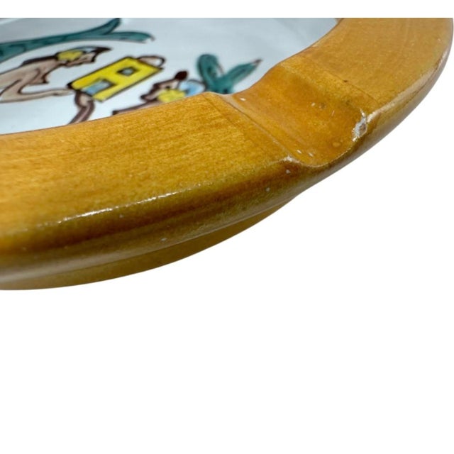 Mid-Century Modern Vintage Le Sirenuse Hotel Positano Italy Ceramic Ashtray Catchall Dish For Sale - Image 3 of 9
