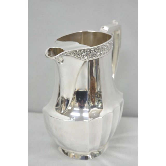 Vintage Oneida Coronation Community Silver Plated Water Pitcher With Handle For Sale In Philadelphia - Image 6 of 15