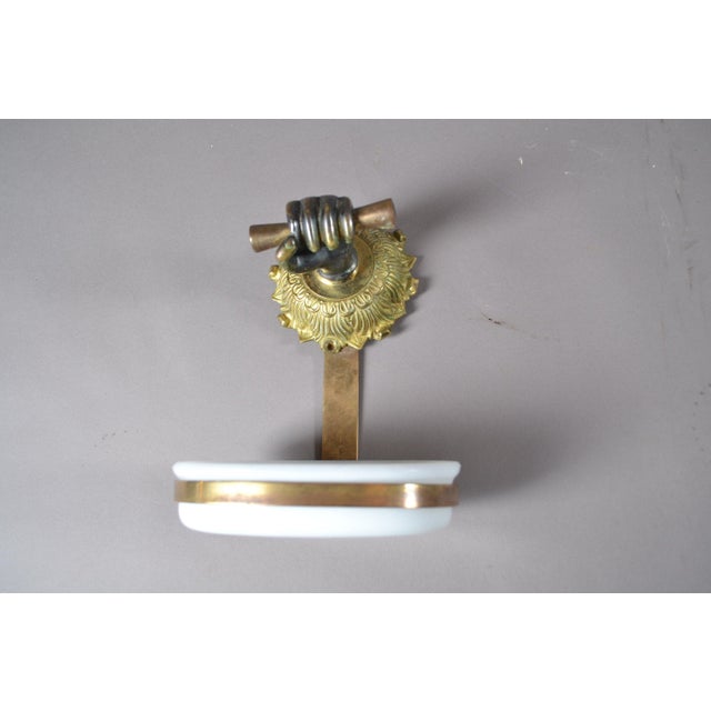Art Deco French Bronze Bathroom Fixture Set with Fist Motifs, 1930s, Set of 7 For Sale - Image 3 of 9