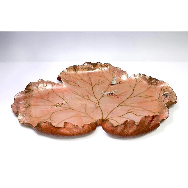 Large Italian 'Golden Age' Carved Wood Polychrome Leaf Form Centerpiece
