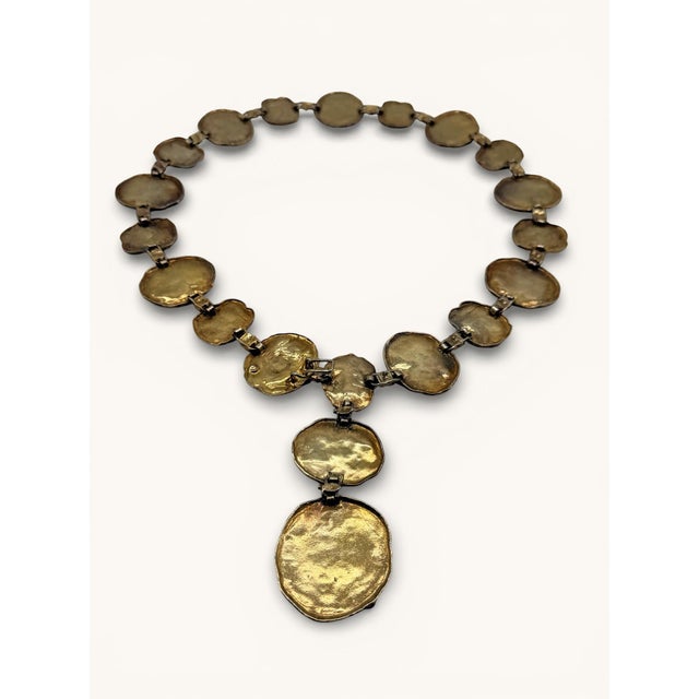 Gold Brutalist Gold Nugget Style Decorative Circular Chain For Sale - Image 8 of 14