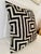 Fabulous hand embroidered geometric pattern all down pillow. Add some modern quality flair to your home with this dramatic...
