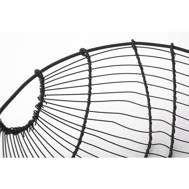 Black Antique French Farmhouse Wire Basket For Sale - Image 8 of 11