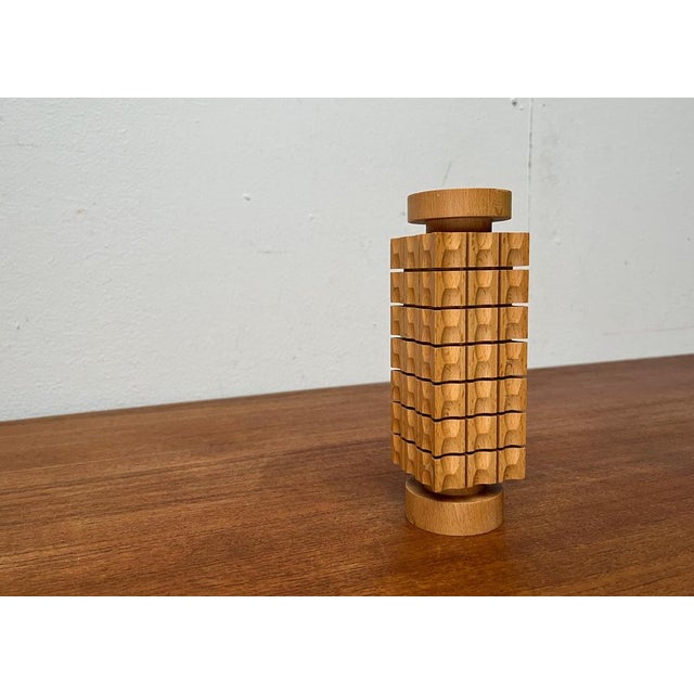 Mid-Century German Wooden Candleholder, 1960s For Sale - Image 4 of 16