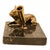 Vintage Solid Brass French Bulldog Pen Stand on Italian Portoro Gold Marble Base For Sale In Jacksonville, FL - Image 6 of 8