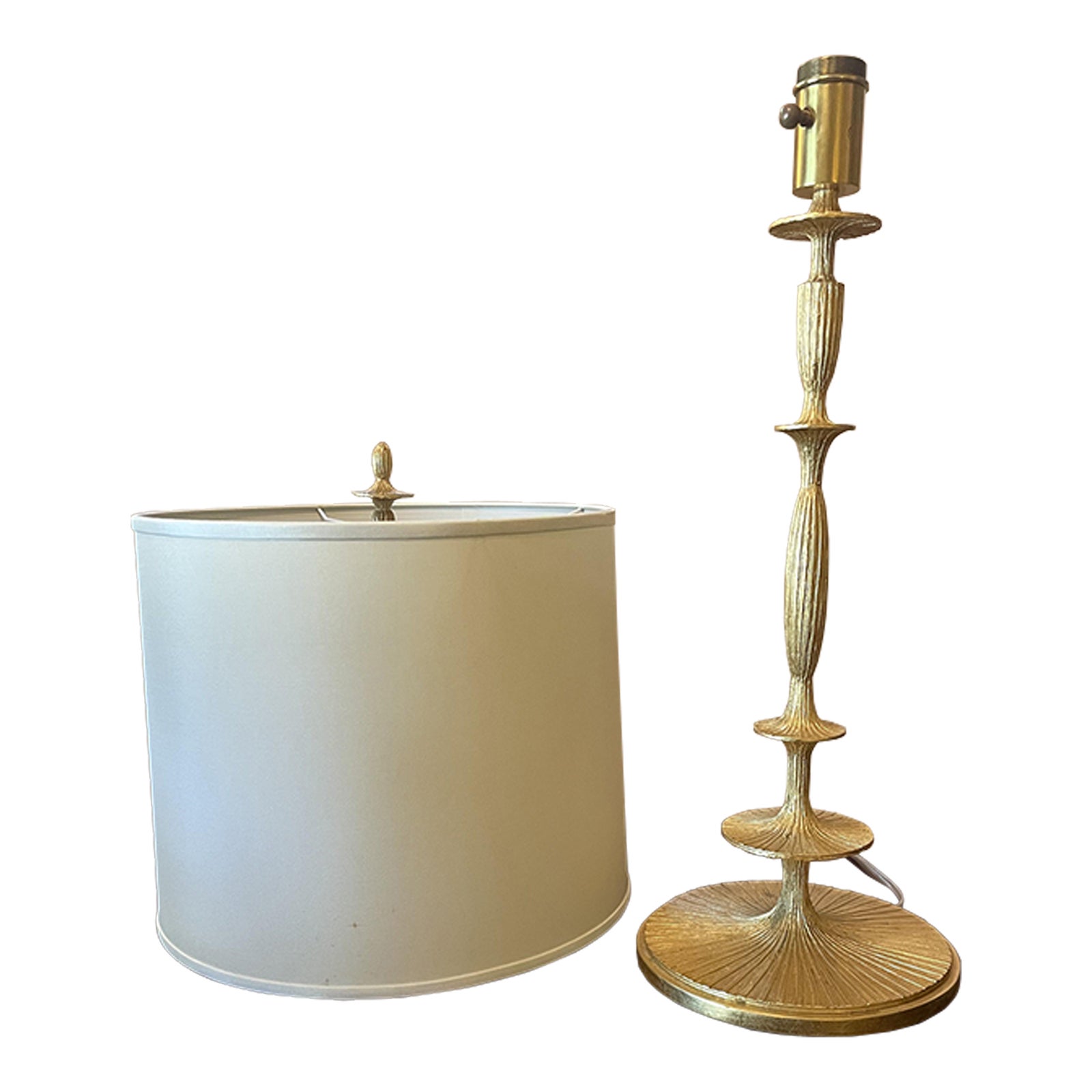 Barbara Barry Roma 1-Light Table Lamp in White Crackle Finish with White Linen Fabric Shade main image 1