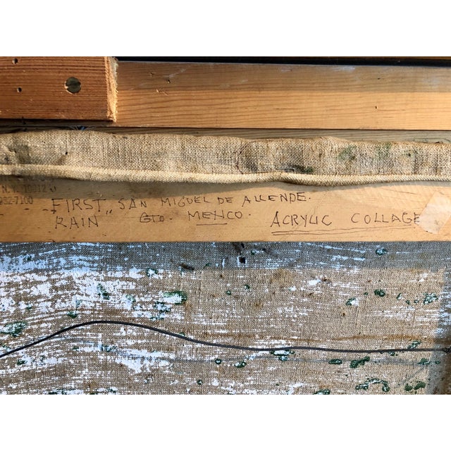 Modern Leonard Brooks, Large Canadian Mexican Modernist Figurative Abstract Collage Painting Landscape, 1984 For Sale - Image 3 of 13