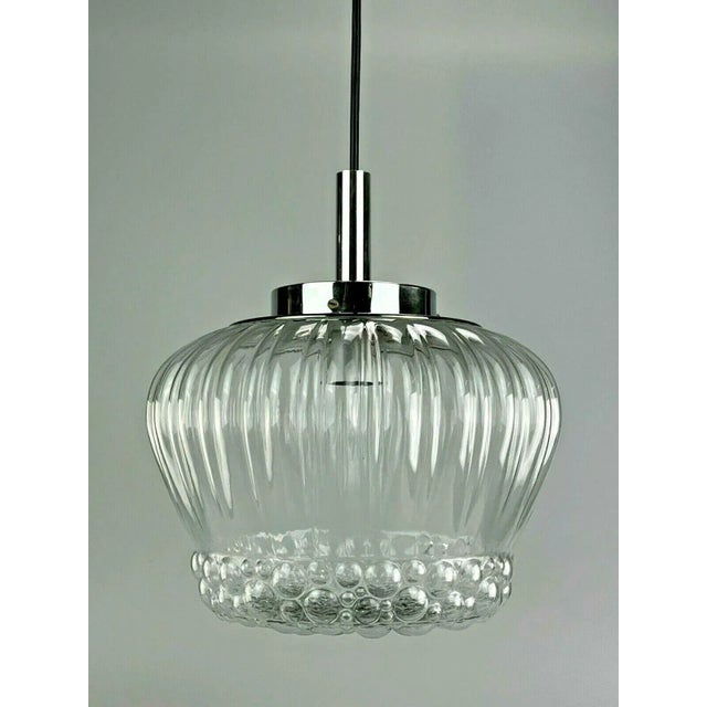 Mid-Century Space Age Ball Pendant Lamp in Bubble Glass & Chrome For Sale - Image 10 of 11