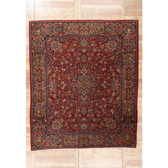 Antique Persian Sarouk Rug, 10'01 X 11'10 For Sale - Image 10 of 10