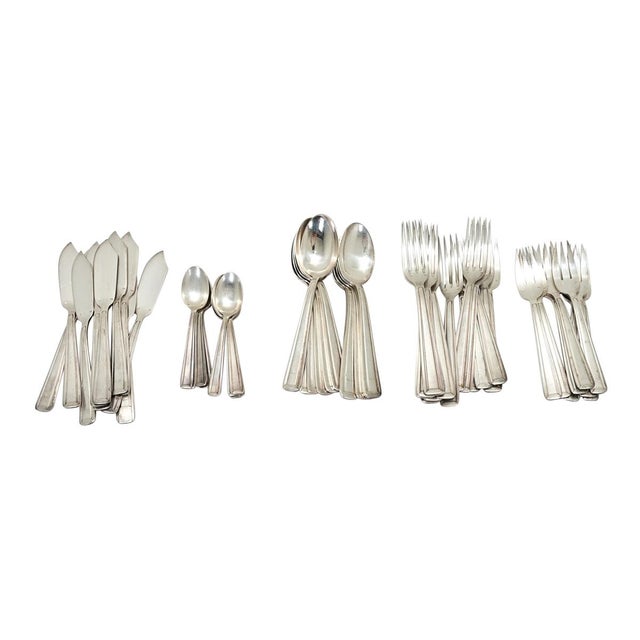 Silver French Partial Silverplate Fish Cutlery Service - 58 Pieces For Sale - Image 8 of 8