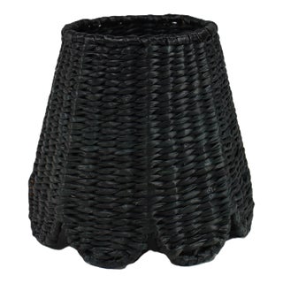 Seagrass Shade Cover (Scalloped in Black) For Sale