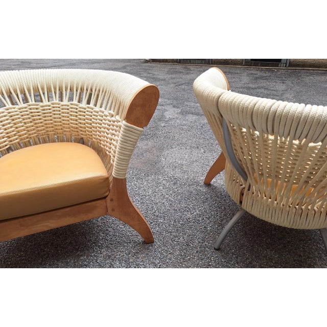 Armchair in Light Wood and Cord from Driade, 1990s, in Very Good conditions. Designed 1990 to 1999 I have official proof...