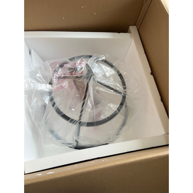 Brand new still in the box, never fully assembled. Visual comfort Darlana CHC 2202AI-CG. Aged iron frame, with glass inserts.