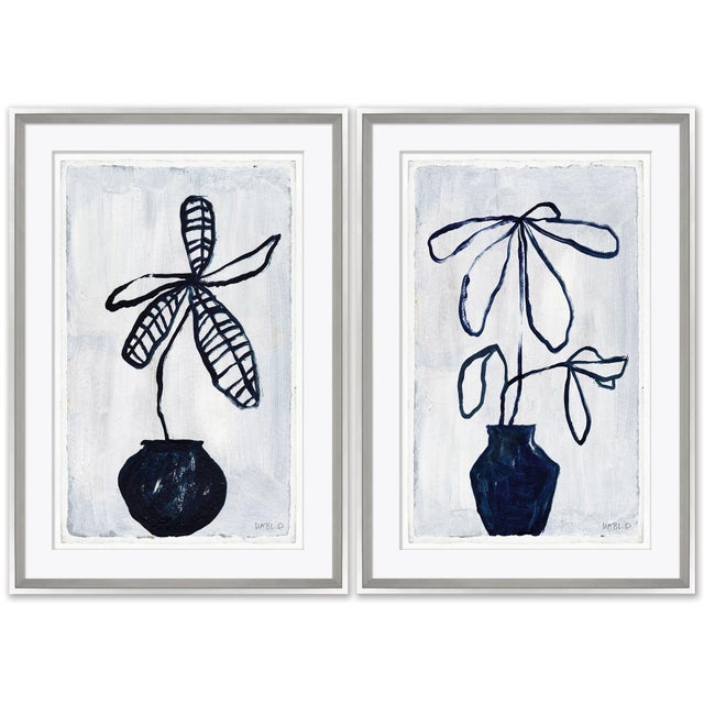 Hable Pinstripe and House Plant by Susan Hable For Sale - Image 4 of 4