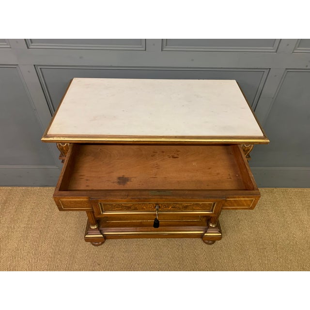 Antique Walnut Marquetry Pier Table, 1870 For Sale - Image 14 of 18