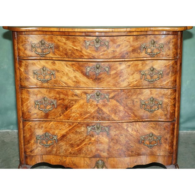 Antique George III Ormolu Mounted Burr Yew Serpentine Commode, 1775 For Sale - Image 13 of 18