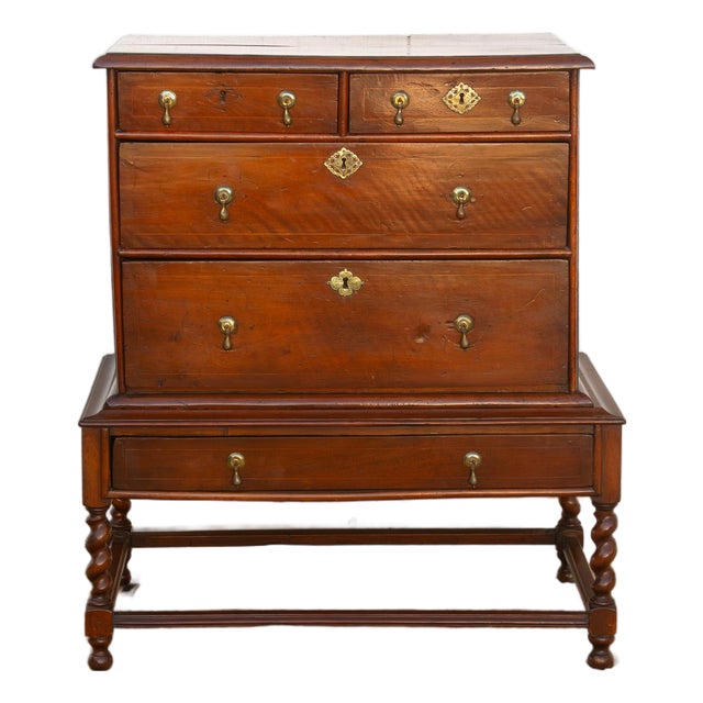 Antique English William & May Chest on Stand For Sale