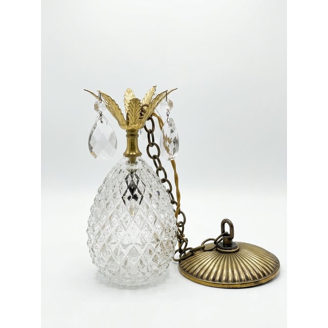 Hollywood Regency Vintage Waterford Crystal Pineapple Chandelier- Pair For Sale - Image 3 of 5