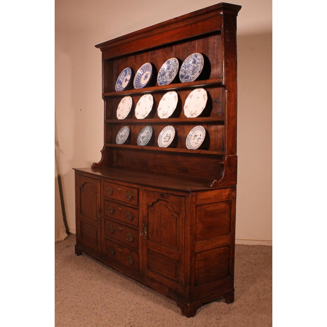 English Oak Dresser with Plate Rack, Early 18th Century For Sale - Image 9 of 13