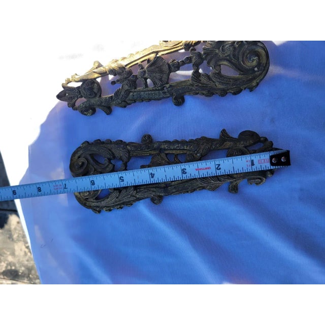 19th C French Ormolu Bronze Mounts Pair Gilt Gold Furniture Appliques For Sale - Image 10 of 10