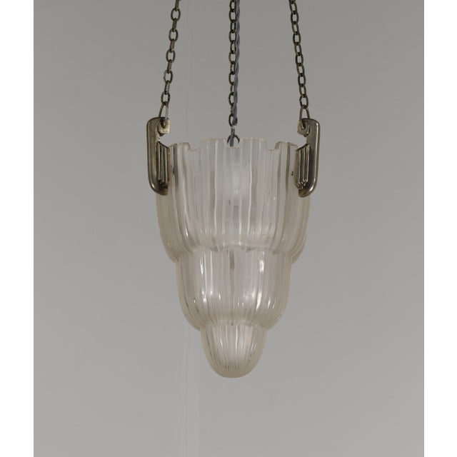 French Art Deco Pendant Light by Marius Sabino 1930 France For Sale - Image 9 of 18