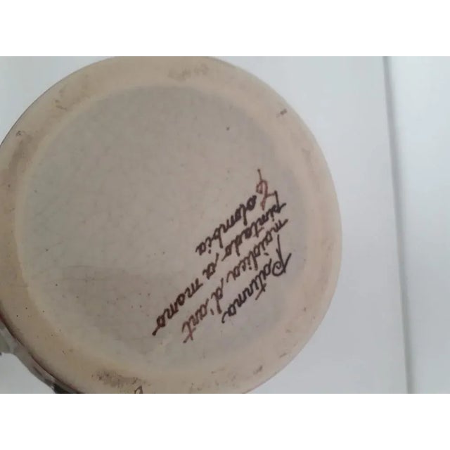 Brown Hand Painted Ceramic Pitcher by Paterna Majolica Dart, Set of 2 For Sale - Image 8 of 9