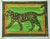 Contemporary Leopard Minimalism Pop Art Folk Art Green Orange Raspberry Red Original Painting Cleo Plowden For Sale - Image 3 of 4