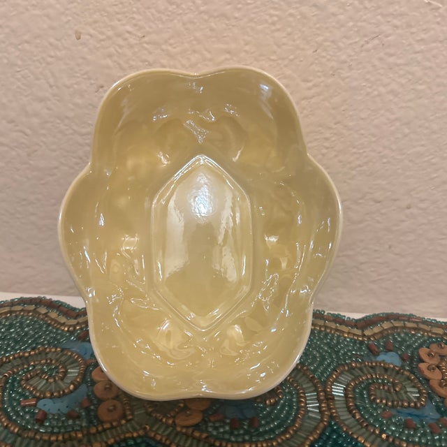 Mid-Century Irish Parian China "New Shell" Yellow Lustre Bon Bon Dish For Sale - Image 4 of 11