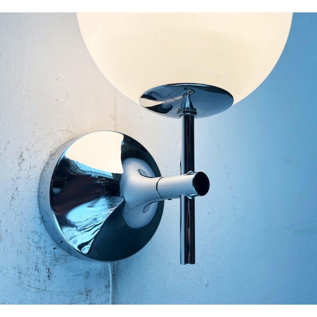 1960s Mid-Century Modern Swiss Space Age Type 1802 Chrome Sconce by E.R. Nele for Temde, 1960s For Sale - Image 5 of 16