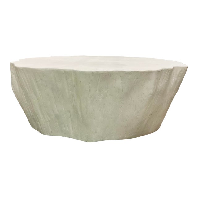 Modern Organic Form White Wood Cocktail Table For Sale