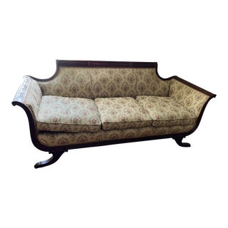 Early 20th Century Carved Mahogany Sofa Victorian Style For Sale