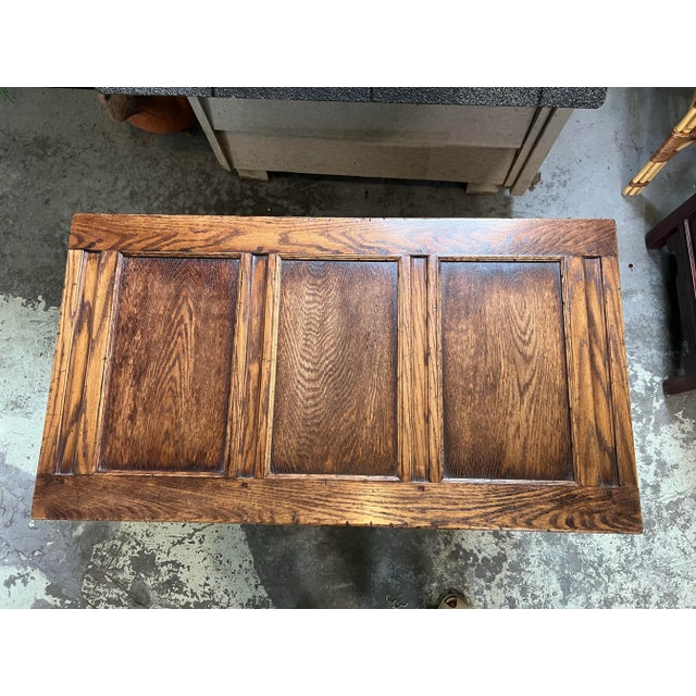 Rustic Early 20th Century Mission Oak Panel,Style Trunk Storage Chest For Sale - Image 3 of 8