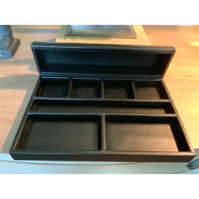 1980s Levenger Black Leather Desk Organizer For Sale - Image 4 of 11